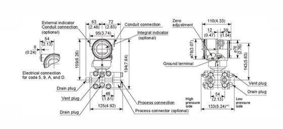 Differential Yokogawa EJA Pressure Transmitter Draft Range EJA120E-JES5G-934DJ